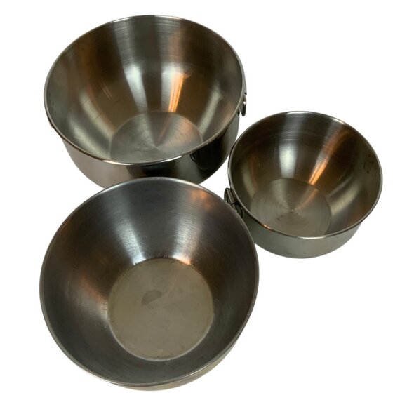 Farberware Stainless Steel Nesting Mixing Bowl Set Of 3 with Thumb Rings Korea - Picture 3 of 7